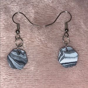 Handmade marbled polymer clay earrings